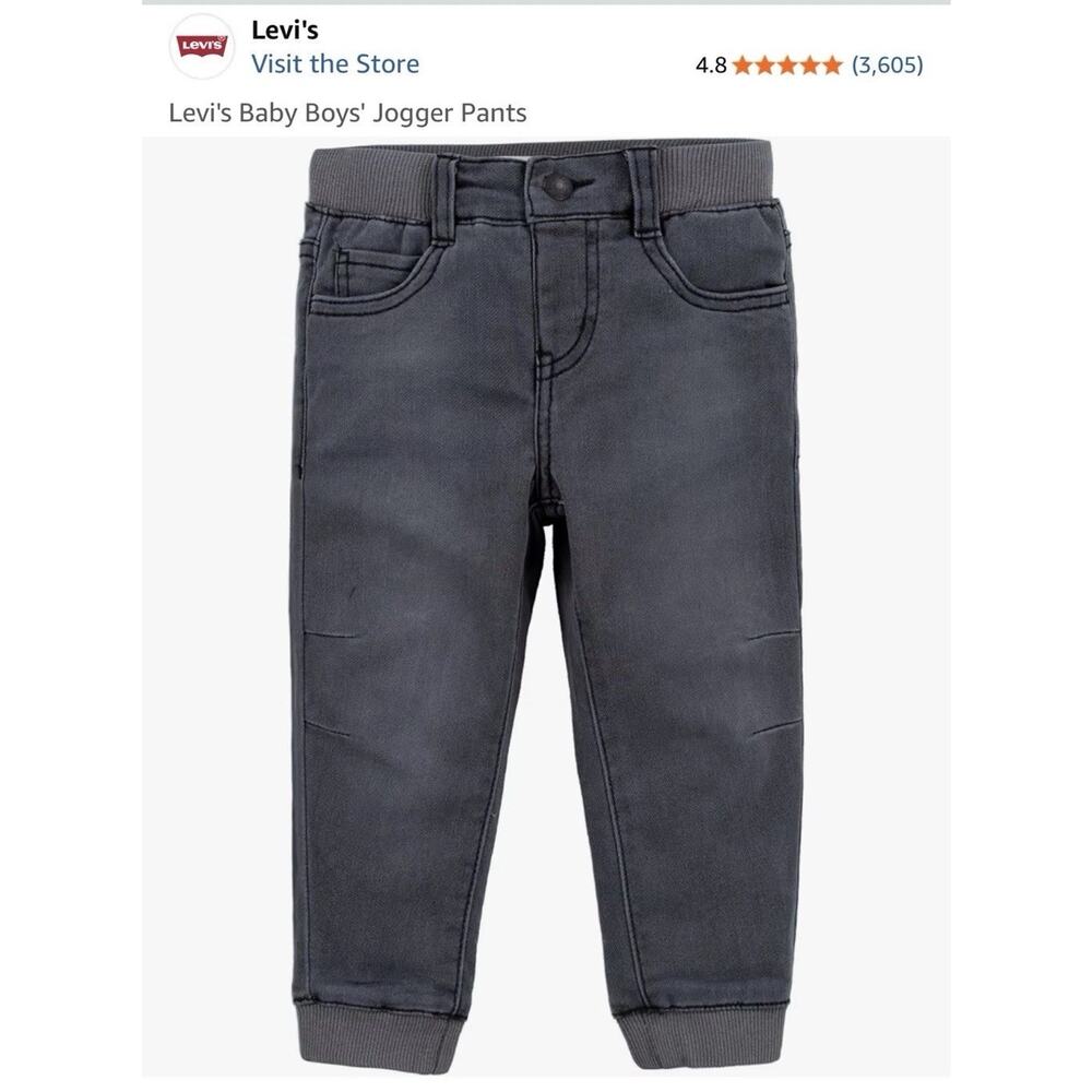 LOT OF 3: Levi’s Toddler Baby Boys Knit Jogger Jeans Size 3T Blue Gray Stretch - Picture 9 of 9